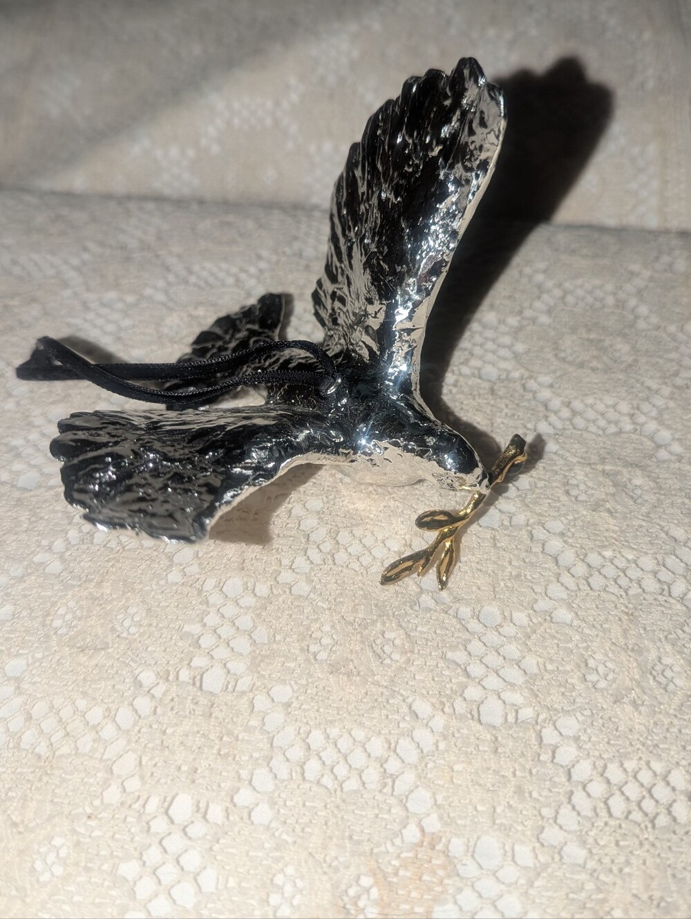 Michael Aram Silver & Gold Peace Dove Olive Branch Ornament Signed Vintage